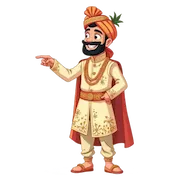 Indian groom pointing left cartoon